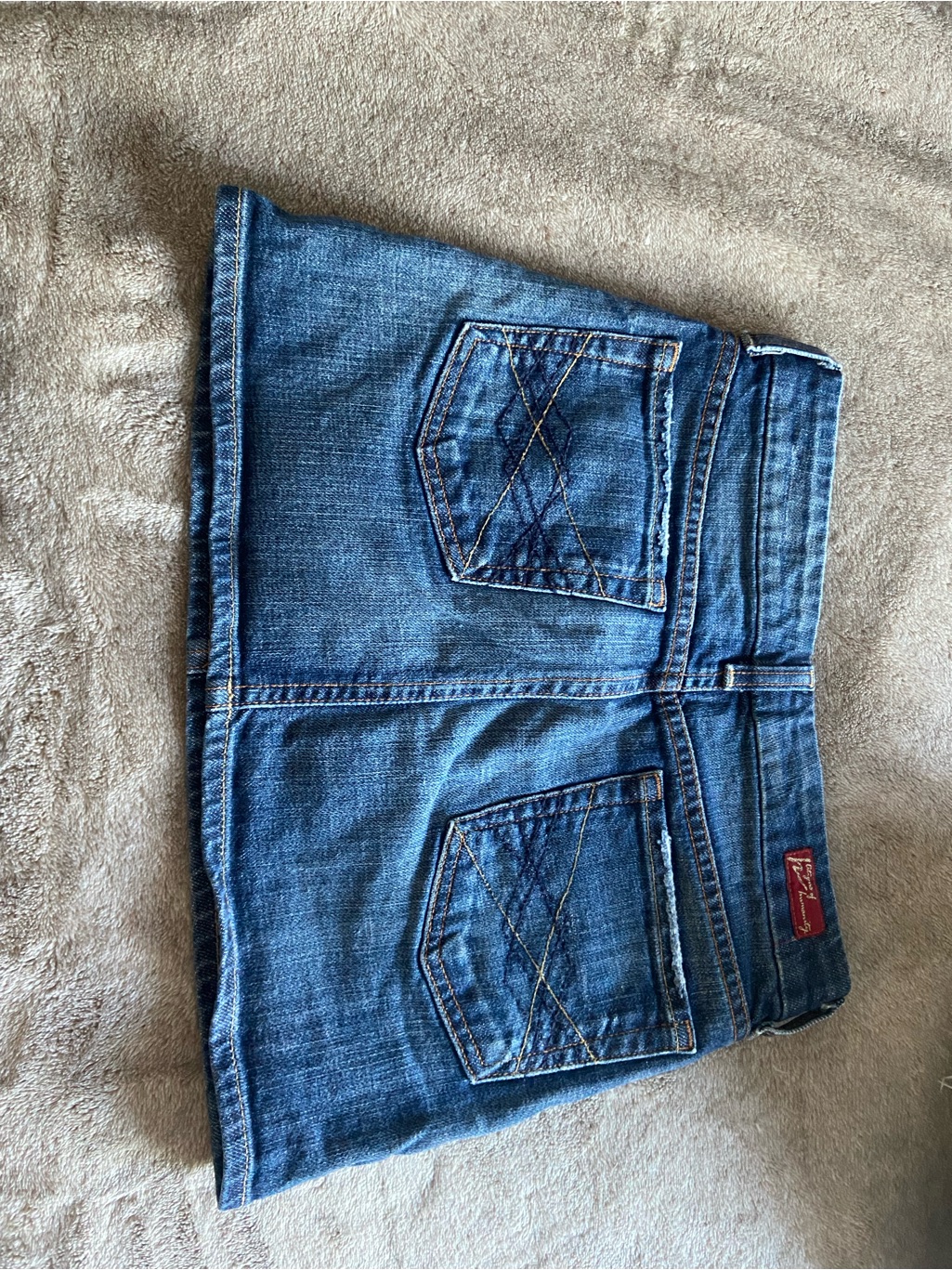 Citizens Of Humanity Denim Skirt With Red Logo Tab